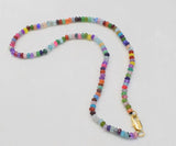 Jade Multicolor Roundel Faceted Necklace 4*2mm Choker Beads Nature Rainbow