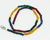 Jade Multicolor Roundel Faceted Necklace 4*2mm Choker Beads Nature Rainbow
