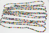 Jade Multicolor Roundel Faceted Necklace 4*2mm Choker Beads Nature Rainbow