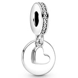 925 Silver Charm Nurse Teacher Handbag Rainbow Heart Bead for Bracelet DIY