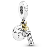 925 Silver Charm Nurse Teacher Handbag Rainbow Heart Bead for Bracelet DIY