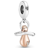 925 Silver Love Heart Spiral Lightbulb Pendant Charm Bead