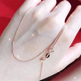 Purple Plated 14K Rose Knit Chain Charm Necklace