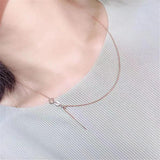 Purple Plated 14K Rose Knit Chain Charm Necklace
