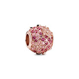 925 Silver Flower Heart Charm for Bracelet Necklace