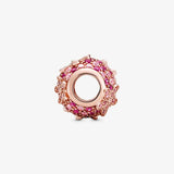 925 Silver Flower Heart Charm for Bracelet Necklace