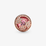 925 Silver Flower Heart Charm for Bracelet Necklace