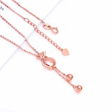 Purple Tassel Chinese Necklace with 14K Rose Geometric Pendant