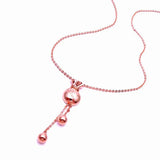 Purple Tassel Chinese Necklace with 14K Rose Geometric Pendant