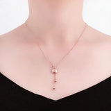 Purple Tassel Chinese Necklace with 14K Rose Geometric Pendant