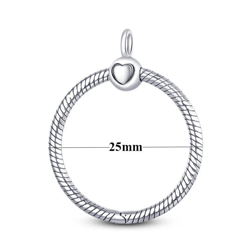 925 Sterling Silver Heart O Pendant for Cable Chain Necklace
