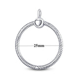 925 Sterling Silver Heart O Pendant for Cable Chain Necklace