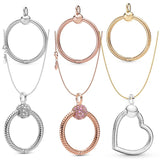 925 Sterling Silver Heart O Pendant for Cable Chain Necklace