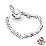 925 Sterling Silver Heart O Pendant for Cable Chain Necklace