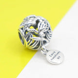 925 Silver Metal Beads My Wife Always Heart Dangle Charm