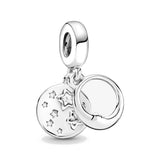 925 Silver Moon Star Safety Chain DIY Beads Fit Charms Bracelet
