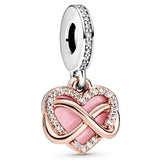 Rose Sparkling Dragonfly Pendant Bead 925 Sterling Silver Charm