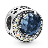 925 Silver Charm Heart Daisy Meadow Night Sky Bead Bracelet DIY