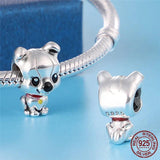 925 Silver Pave Monkey Charm Beads for Bracelet Bangle