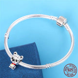 925 Silver Pave Monkey Charm Beads for Bracelet Bangle