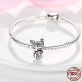 925 Silver Little Girl Boy Charm Princess Prince Dog Cat Beads Bracelet