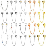 Linked Heart Connection Safety Chain Dangle Charm 925 Sterling Silver