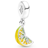 Lemon Bubble Tea Cactus Octopus Turtle Charm 925 Silver Bead Fit Bracelet