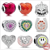 925 Silver Feather Heart Mom's Love Beads for Bracelet