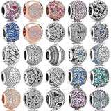 925 Silver Charm Love Knot Geometric Elegance Bead Bracelet DIY