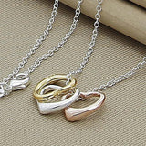 925 Silver Heart Pendants Necklace Chains For Women