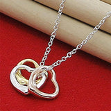 925 Silver Heart Pendants Necklace Chains For Women