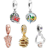 Brazi Parrot & Beach Ice Cream & Donut Pendant Beads Fit Europe 925 Sterling