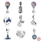Flying House Elephant Cat Bead Charm Necklace