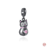 Flying House Elephant Cat Bead Charm Necklace