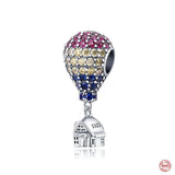 Flying House Elephant Cat Bead Charm Necklace
