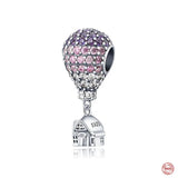 Flying House Elephant Cat Bead Charm Necklace