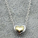 Two Tone Domed Golden Heart Collier Necklace