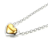 Two Tone Domed Golden Heart Collier Necklace