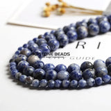 Matte Natural Sodalite Gemstone Beads Bracelet 4/6/8/10/12mm