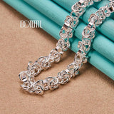 925 Silver OT Button Many Circles Chain Necklace Wedding Jewelry