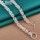 925 Silver OT Button Many Circles Chain Necklace Wedding Jewelry