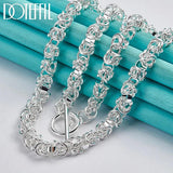 925 Silver OT Button Many Circles Chain Necklace Wedding Jewelry