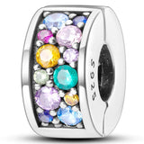 925 Silver Heart CZ Charm Bead for Bracelet DIY