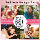 925 Silver Heart CZ Charm Bead for Bracelet DIY