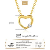 TrustDavis 925 Silver Sweet Heart CZ Pendant Necklace For Women