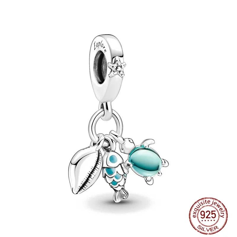 Hot Ocean Collection Turtle Charm 925 Silver Beads for Pandora Bracelet