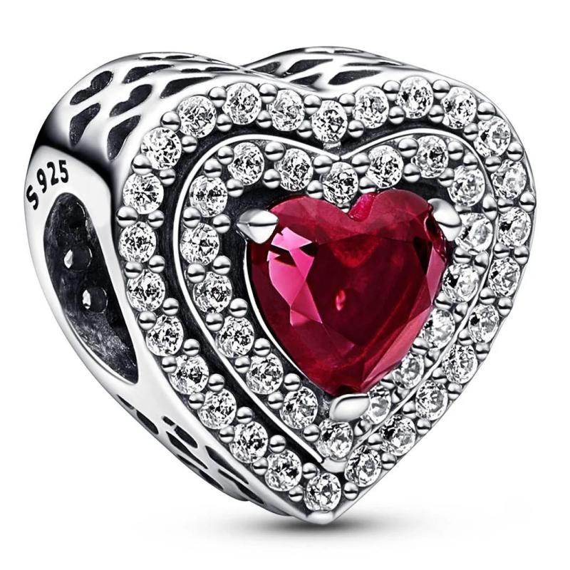 Two-tone F? Red Envelope Heart Mahjong Triple Bead Charm Bracelet