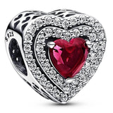 Two-tone F? Red Envelope Heart Mahjong Triple Bead Charm Bracelet