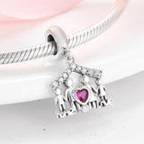925 Silver Cat Angel Sun Moon Bear Pendants DIY Charms Bracelet