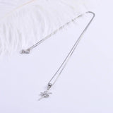 925 Silver Zircon Ballet Dancer Necklace Crystal Pendant